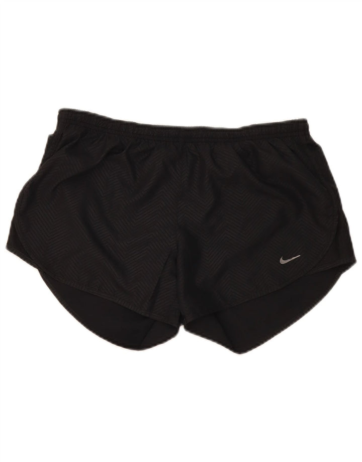 Damskie spodenki sportowe Nike Dri Fit UK 14, średni czarny poliester Chevron
