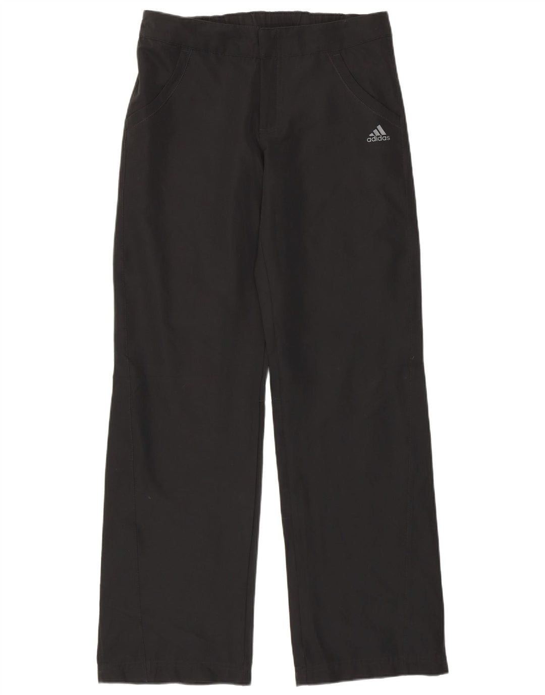 Damskie proste spodnie Adidas UK 12 Medium W30 L31 Czarny poliester