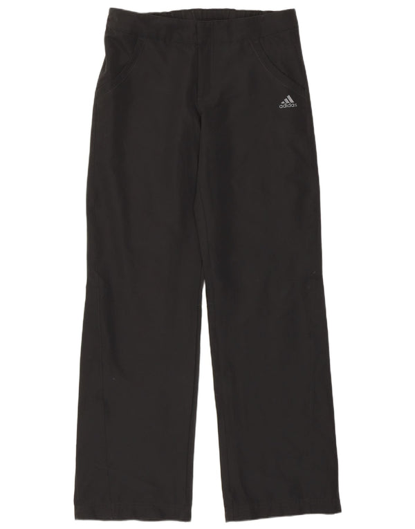 Damskie proste spodnie Adidas UK 12 Medium W30 L31 Czarny poliester