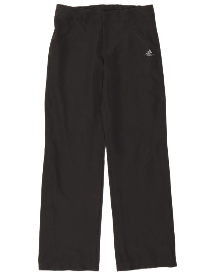 Damskie proste spodnie Adidas UK 12 Medium W30 L31 Czarny poliester