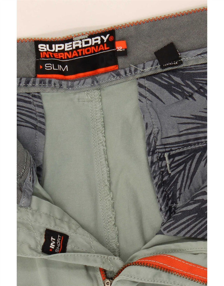 Męskie spodenki Chino Superdry Slim Fit W32 Średniozielona bawełna