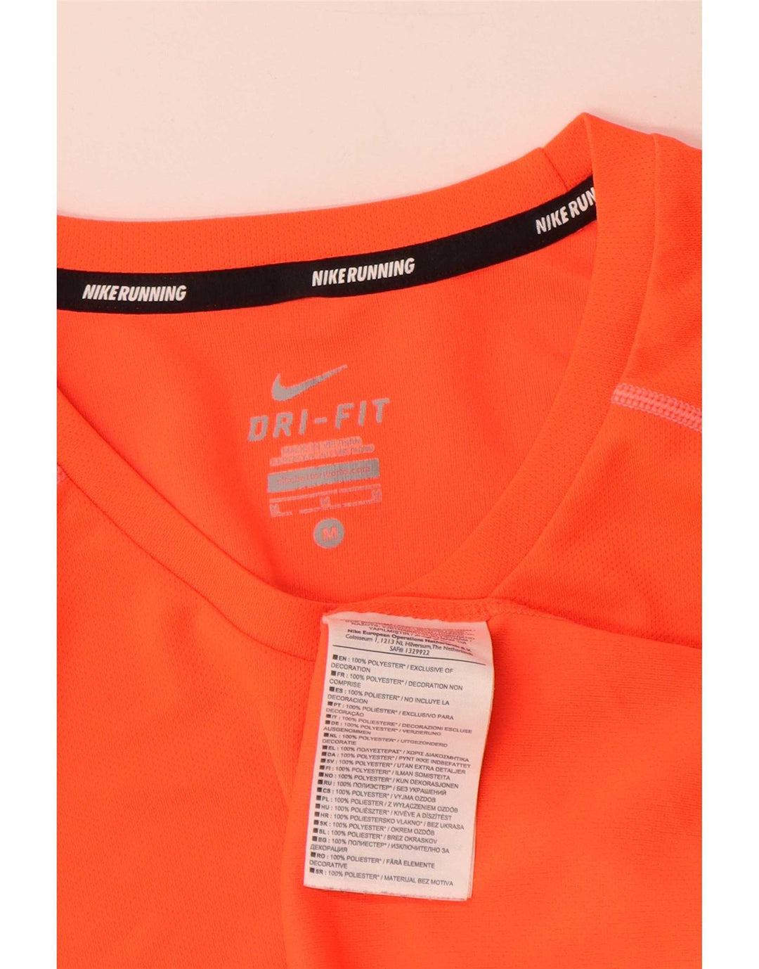Męski T-shirt Nike Dri Fit Top, średni, pomarańczowy, poliestrowy blok kolorów