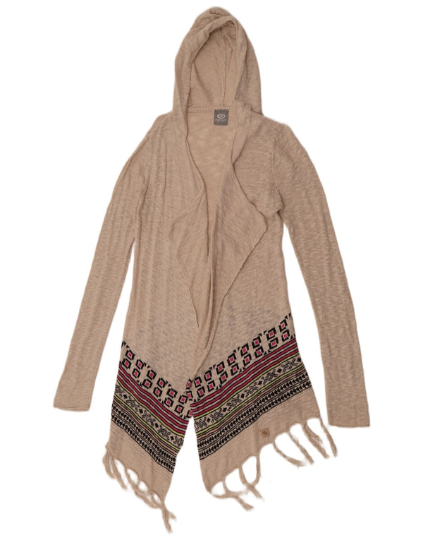 Damski sweter rozpinany z kapturem Rip Curl UK 12 w kolorze średniego beżu, geometryczny