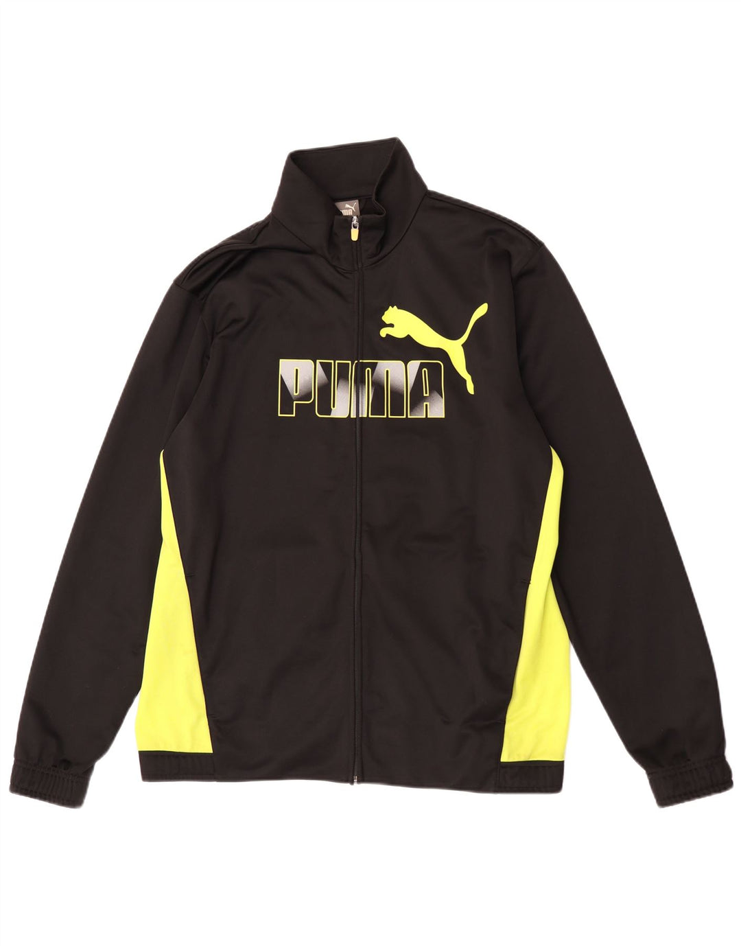 Męska kurtka dresowa Puma z grafiką, duża, czarna, z blokami kolorów