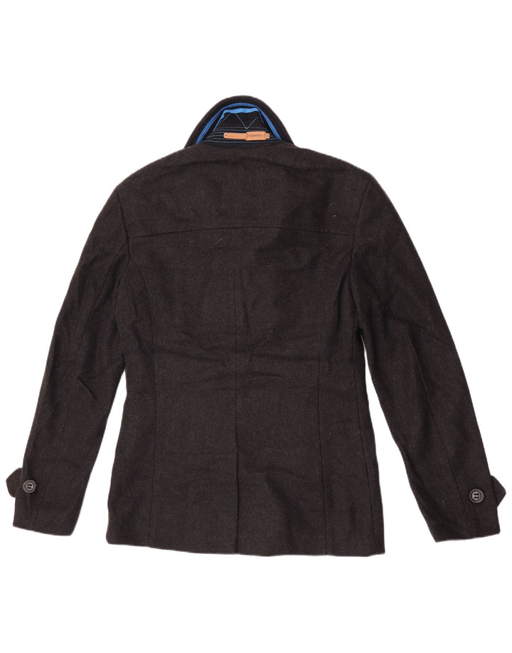 Płaszcz męski Superdry Commodity Pea Coat UK 38, średnia czarna wełna