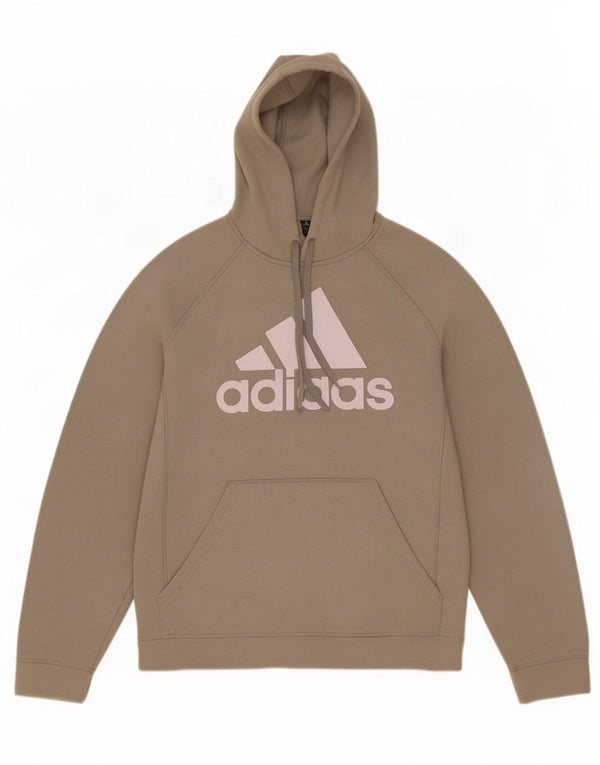 Adidas Męski sweter z kapturem z grafiką, duży, bawełniany khaki