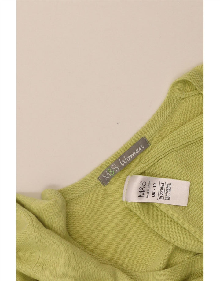 MARKS & SPENCER Damski sweter oversize z dekoltem w kształcie litery V, UK 10, mały zielony