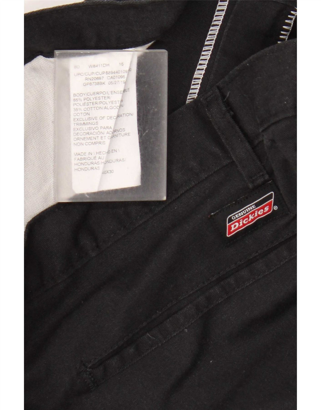 Męskie proste spodnie cargo Dickies W40 L30 Czarny poliester