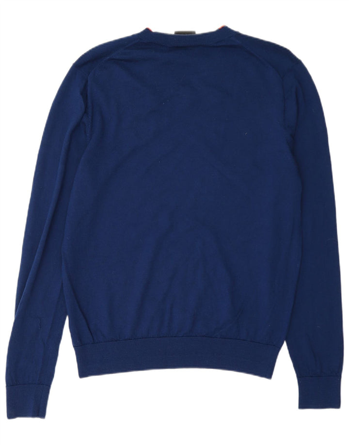 Męski sweter Paul Smith z dekoltem w kształcie litery V, średni granatowy wełniany
