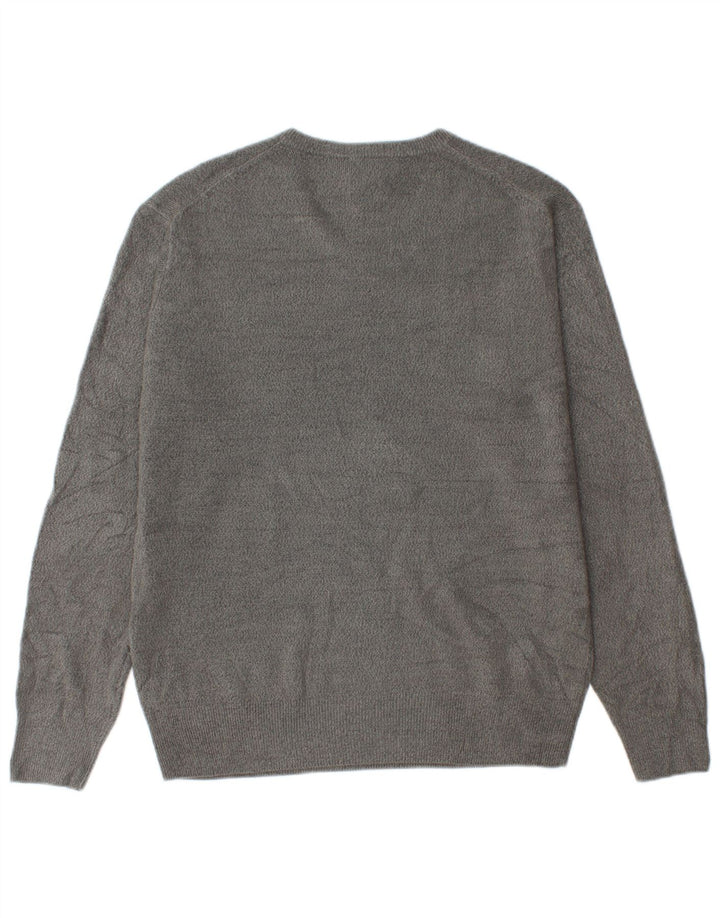 Męski sweter z dekoltem w serek Dockers, średnioszary, akrylowy