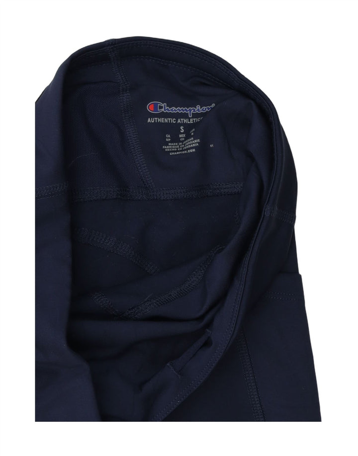 CHAMPION Womens Leggings UK 10 Small  Navy Blue Colourblock