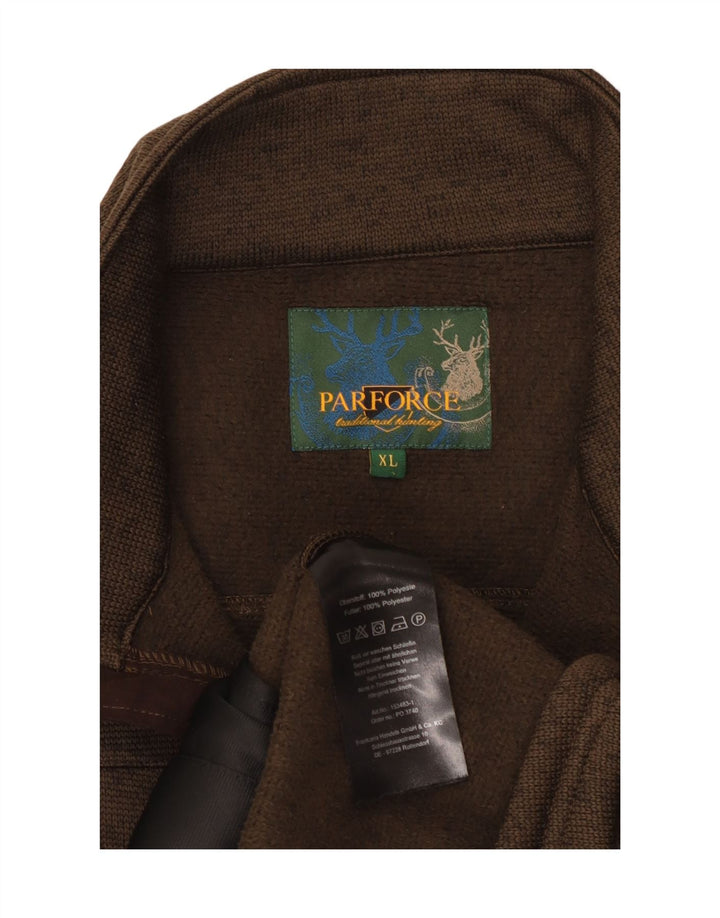 Męska kurtka dresowa PARFORCE XL, brązowy poliester