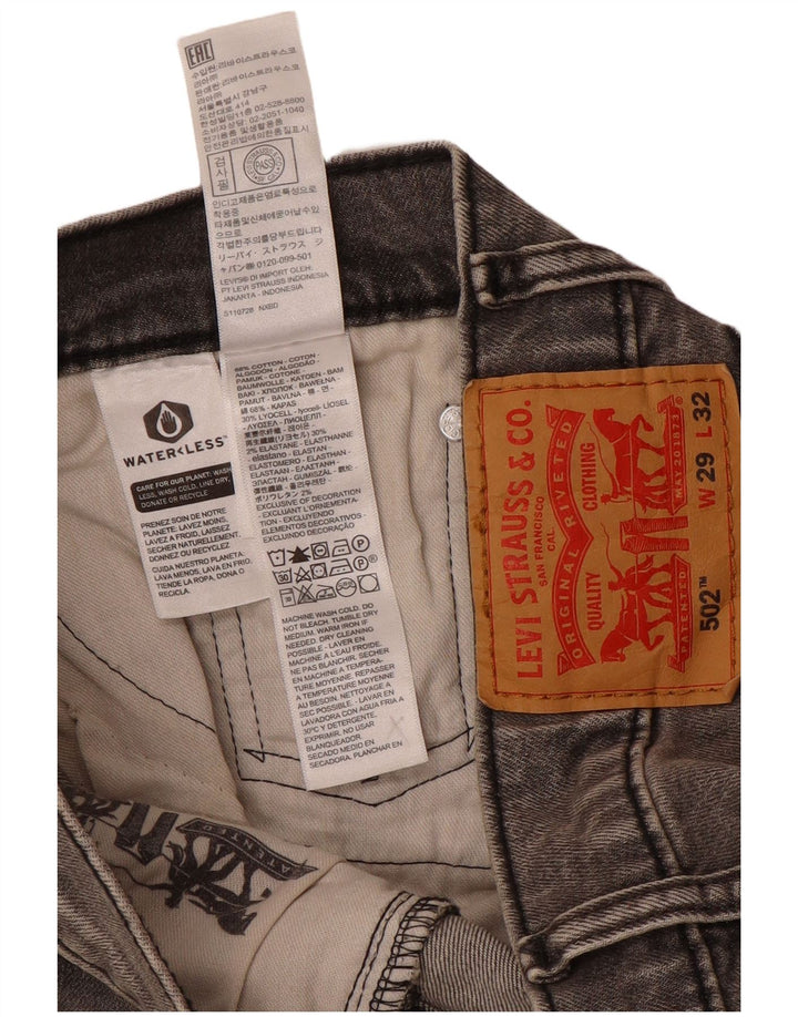 Męskie jeansy Levi's 502 Tapered W29 L32 Szara bawełna