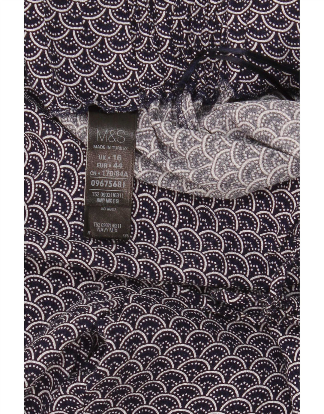 Marks & Spencer Damskie spodnie typu casual z abstrakcyjnym wzorem UK 16, duże W34 L30
