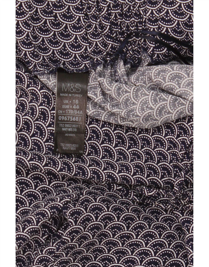 Marks & Spencer Damskie spodnie typu casual z abstrakcyjnym wzorem UK 16, duże W34 L30