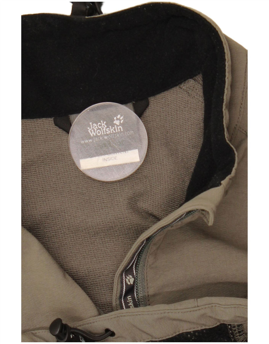 Męska kurtka bomberka Jack Wolfskin z zamkiem UK 34, mała, khaki, poliamid