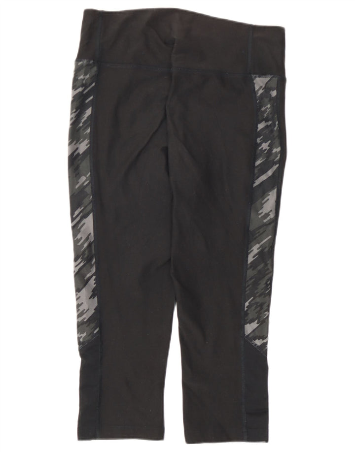 Damskie legginsy Nike Dri Fit Capri UK 10, mały, czarny, kamuflażowy poliester