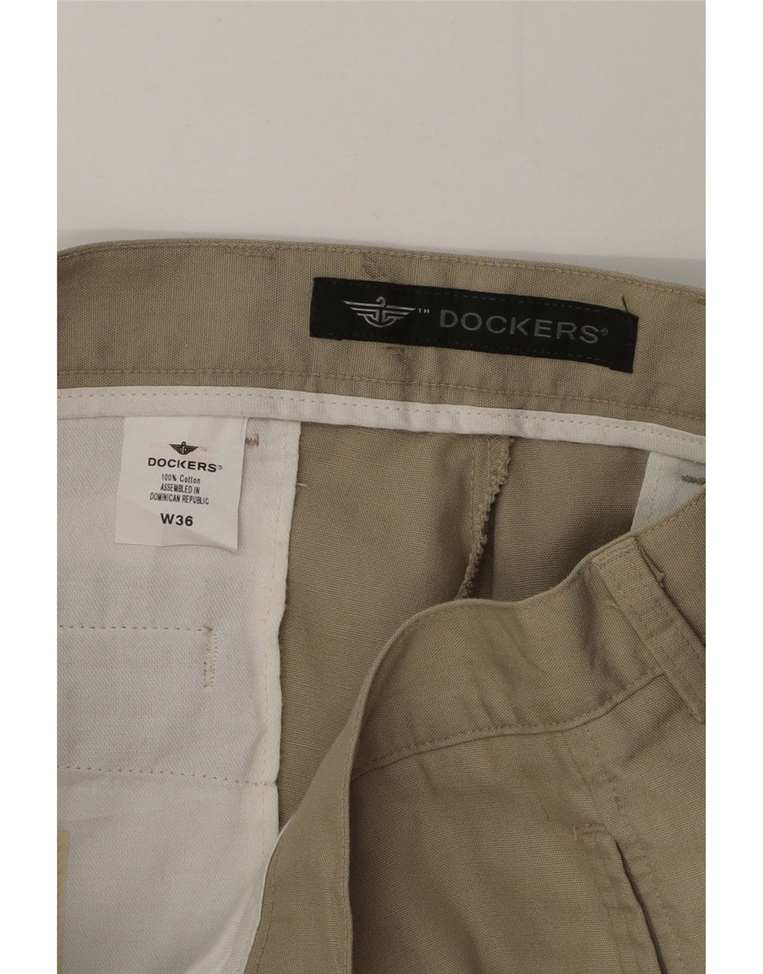 Spodenki męskie DOCKERS Chino W36, duże, beżowe, bawełniane
