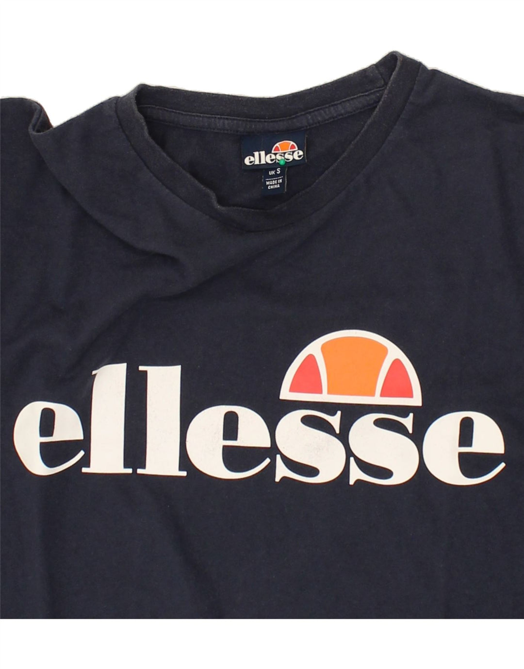ELLESSE Mens Graphic T-Shirt Top Small Navy Blue Cotton Vintage Ellesse and Second-Hand Ellesse from Messina Hembry 