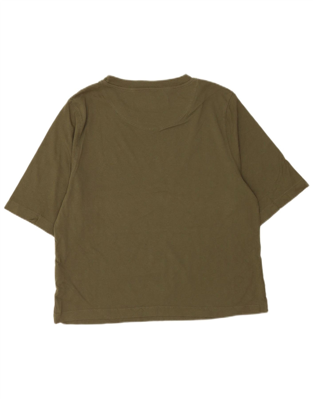 T-shirt damski Benetton Top UK 14, średnia bawełna khaki