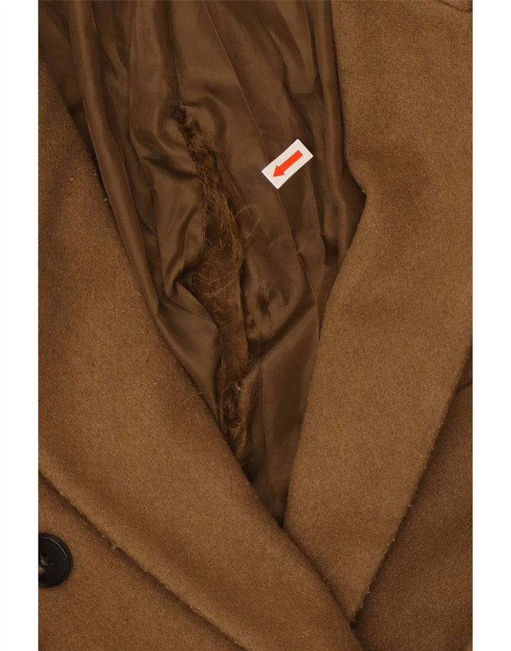 Topshop damski, drobny, oversize'owy płaszcz z podwójnymi piersiami, UK 4 XS, brązowy