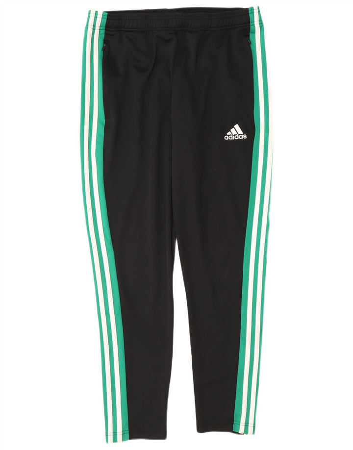 Męskie spodnie dresowe Adidas Climalite, duże, czarne, z blokami kolorów, poliestrowe