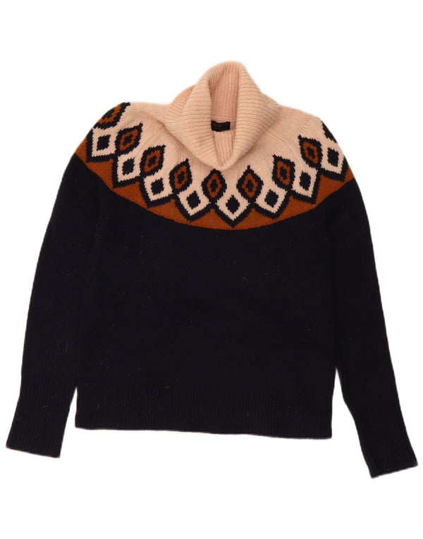 Damski sweter J. Crew z okrągłym dekoltem UK 6 XS Granatowy Argyle/Diament