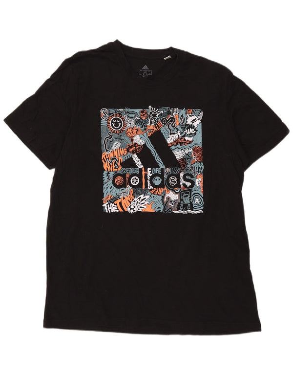 Adidas Męska koszulka graficzna Top XL Czarna bawełniana