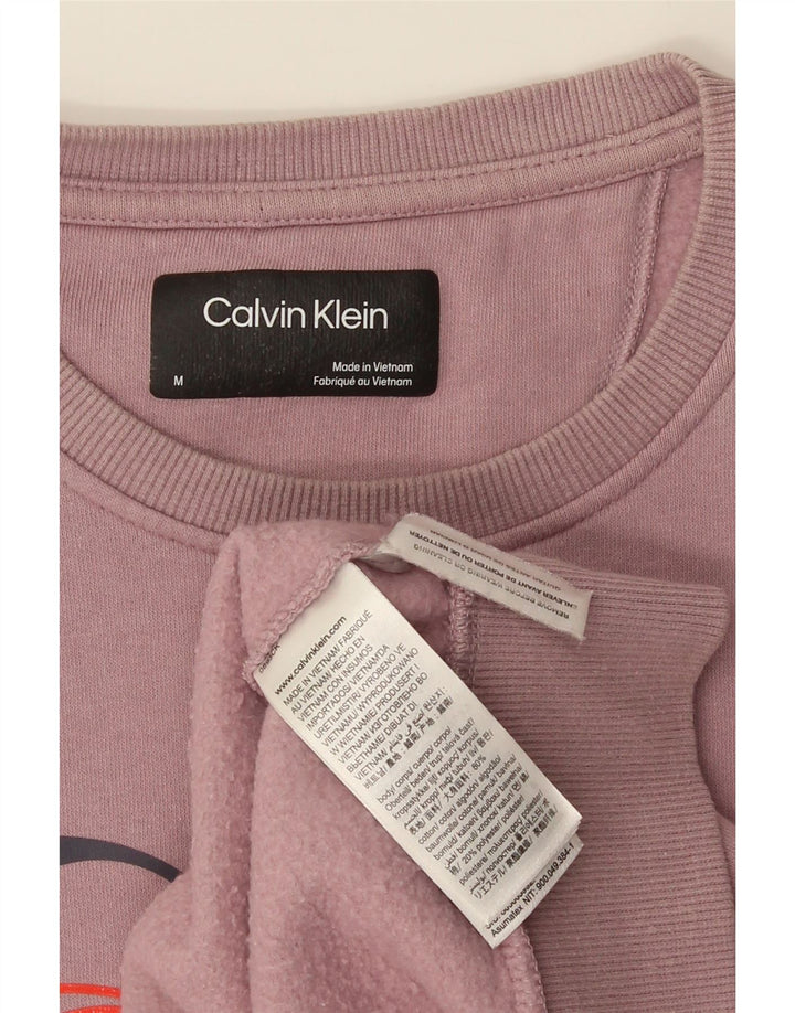 Męska bluza z grafiką Calvin Klein, średnioróżowa, bawełniana