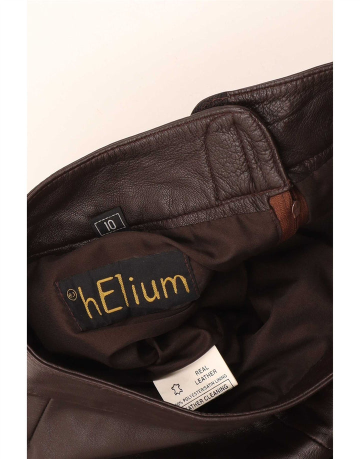 Spódnica skórzana damska Maxi Helium UK 10 mała W28 brązowa