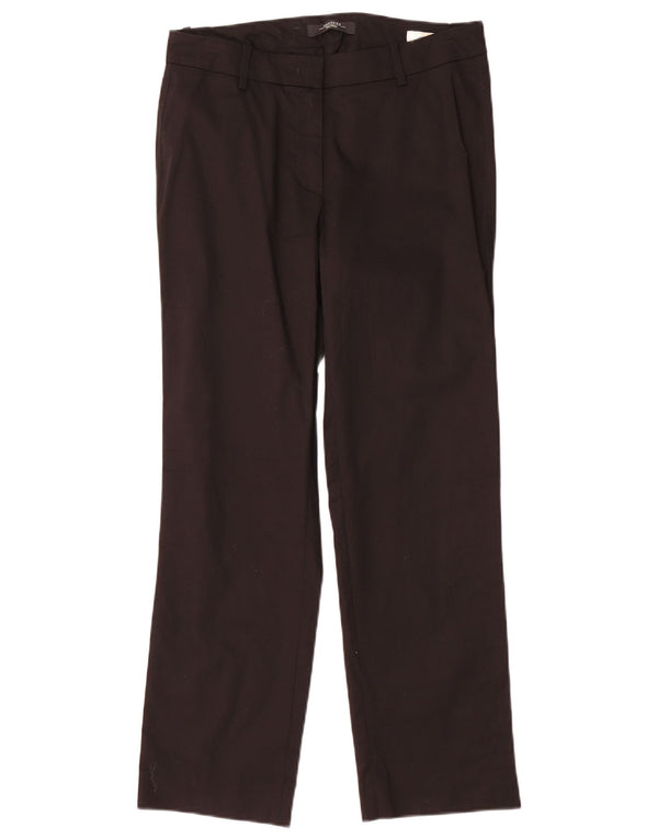 Spodnie damskie Max Mara Straight Chino UK 10 Small W30 L28 Czarna bawełna