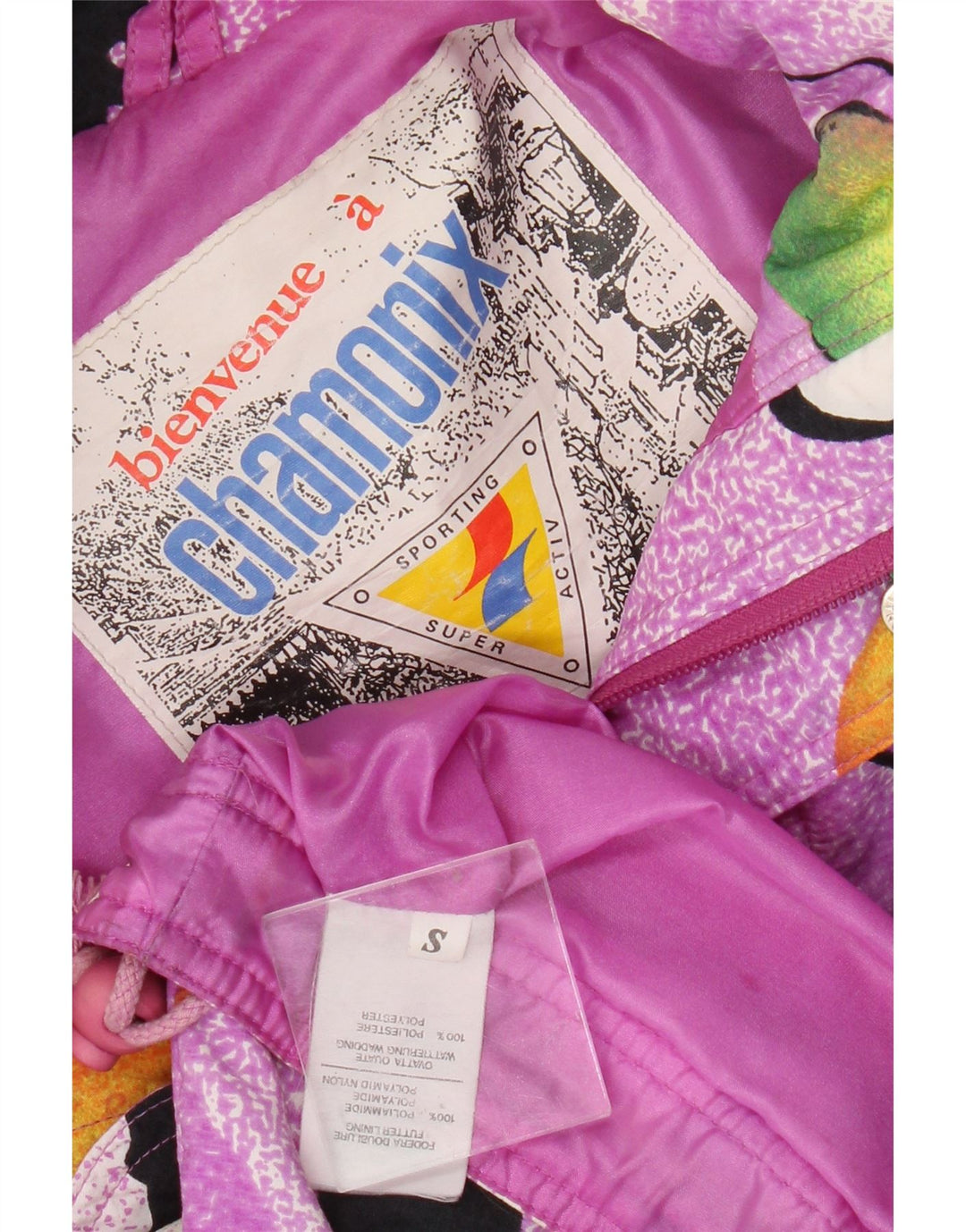 Damska kurtka Anorak Oversize z abstrakcyjnym wzorem Chamonix UK 10 Small Purple