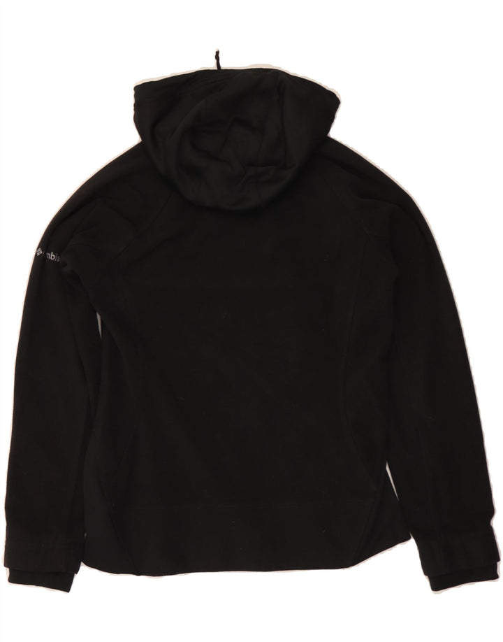 COLUMBIA Womens Hooded Fleece Jacket UK 10 Small Black Polyester Vintage Columbia and Second-Hand Columbia from Messina Hembry 