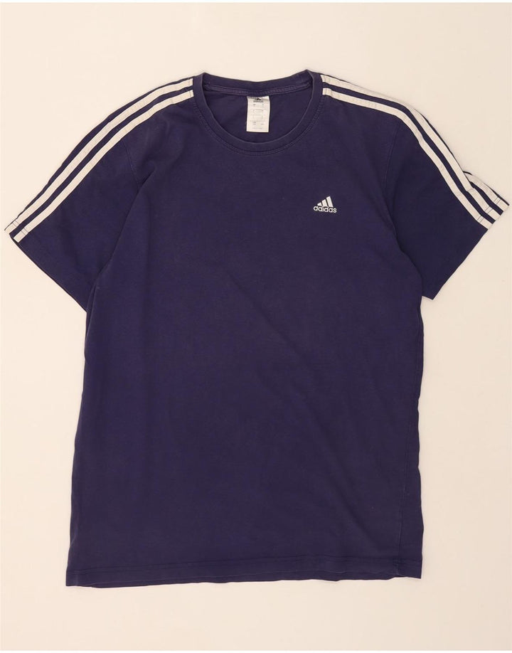ADIDAS Mens T-Shirt Top Large Navy Blue Cotton Vintage Adidas and Second-Hand Adidas from Messina Hembry 