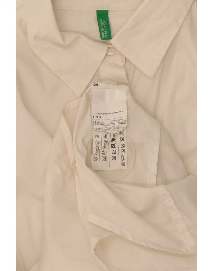 Koszula damska Benetton UK 10 Small, biała, bawełniana