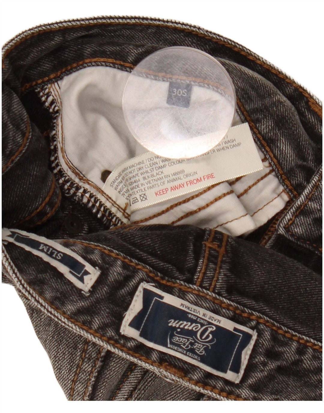 Damskie jeansy slim fit FAT FACE W30 L29 Szara bawełna