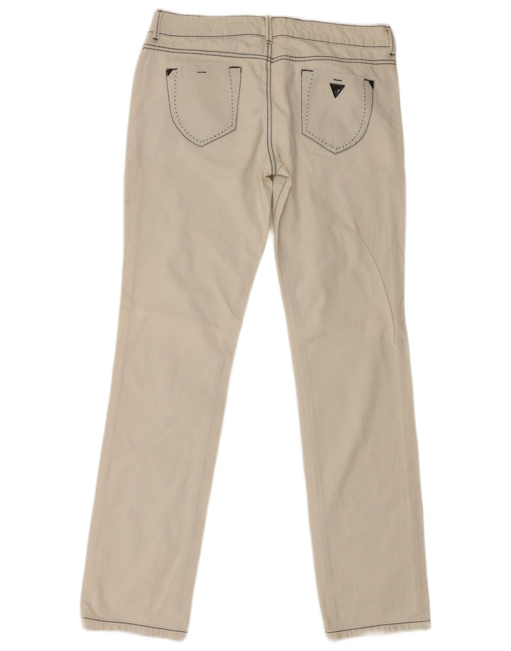 Damskie jeansy Guess W33 L34 w kolorze złamanej bieli, bawełniane