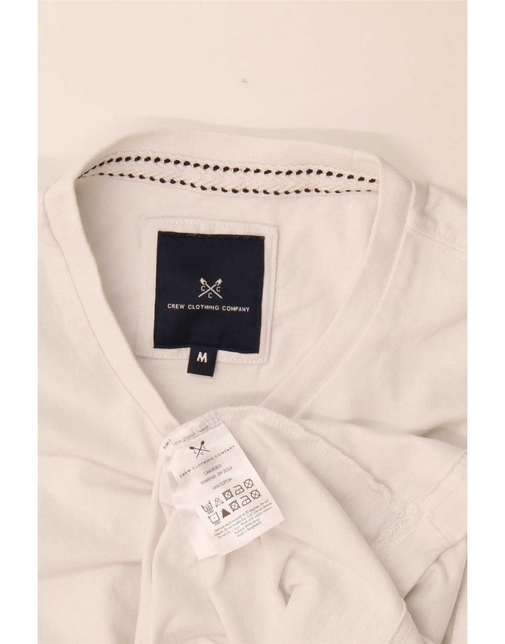 Crew Clothing Męski T-shirt Top Średniej Białej Bawełny
