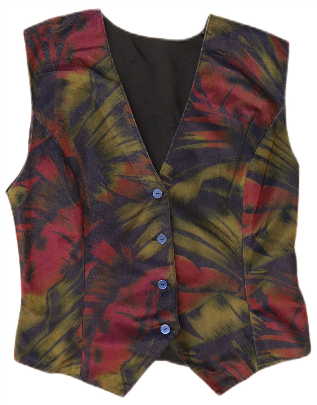 Kamizelka damska VINTAGE UK 12 Średni granatowy w kwiaty