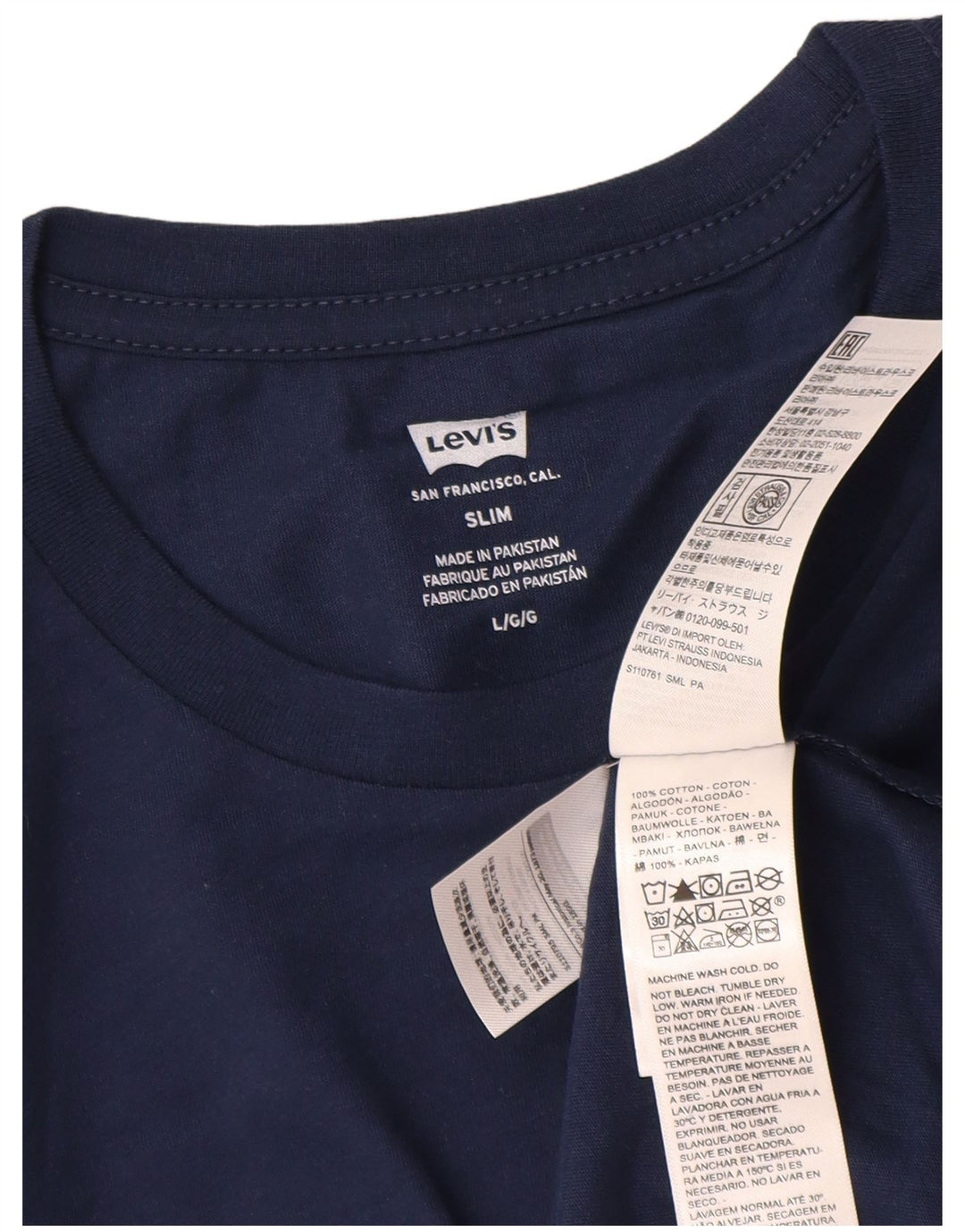Męski t-shirt Levi's Slim Top, duży, granatowy, bawełniany