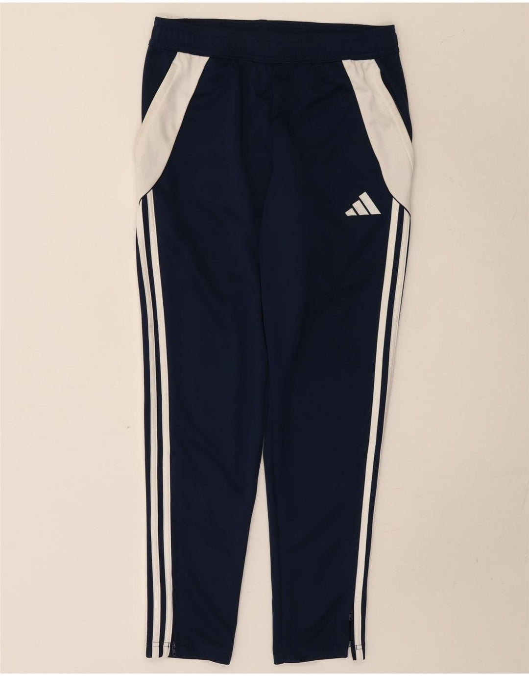 Męskie spodnie dresowe Adidas Aeroready, średnio-granatowe, z blokami kolorów