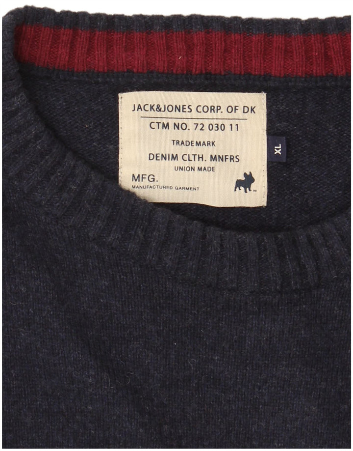 Męski sweter Jack & Jones z okrągłym dekoltem XL, granatowy