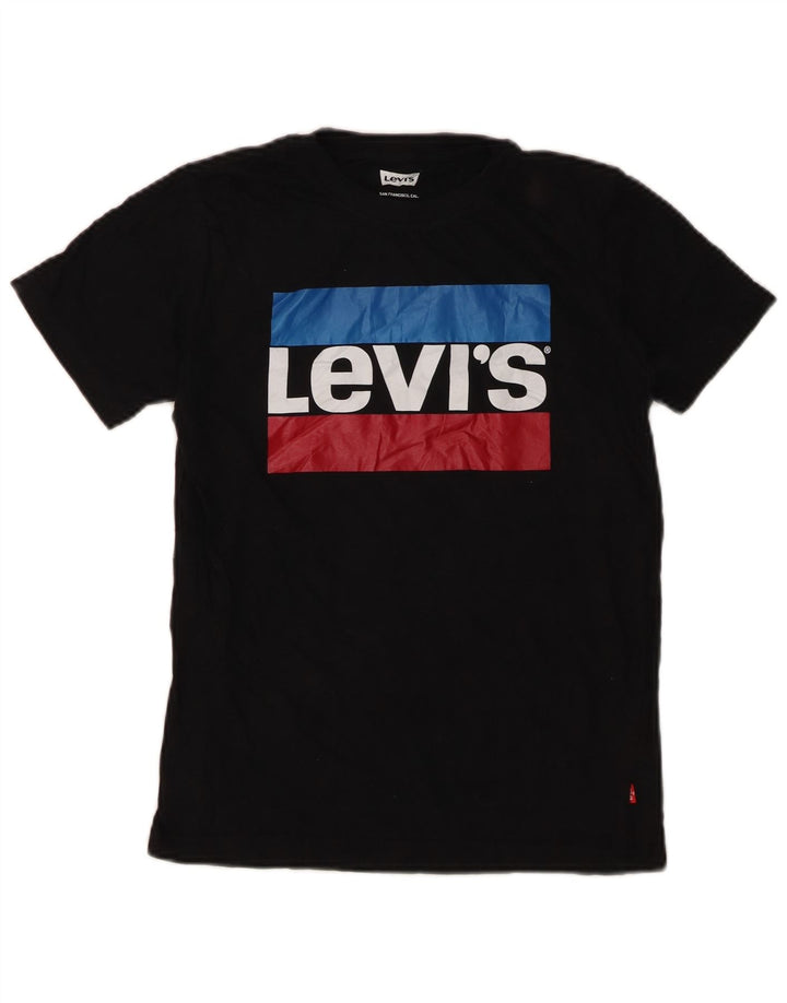 Chłopięcy T-shirt z grafiką Levi's Top 10-11 lat, średnia czarna bawełna