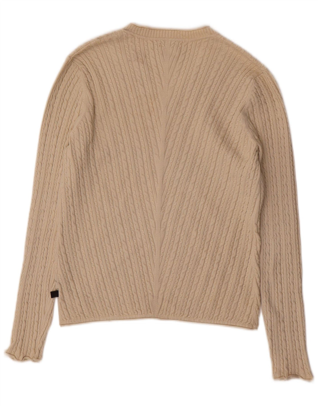 Damski sweter ADIDAS z dekoltem w kształcie litery V, UK 12, średni beżowy jedwab