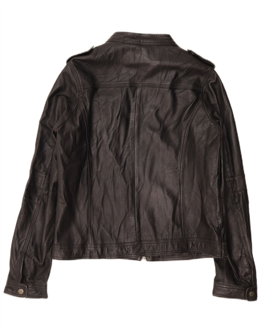 Damska podstawowa skórzana kurtka racer PIMKIE UK 16, duża, czarna skóra