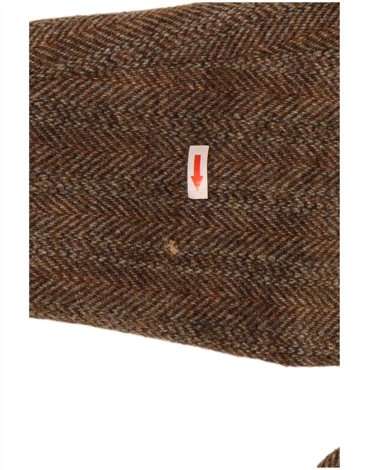 Męska marynarka zapinana na 2 guziki Harris Tweed UK 44 2XL Brązowa wełna w jodełkę