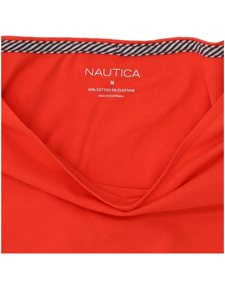 Damski top bluzkowy NAUTICA UK 12, średni czerwony, bawełniany
