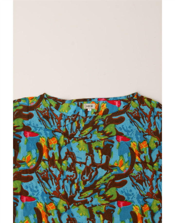 VINTAGE Womens Abstract Pattern Sleeveless Blouse Top UK 16 Large Blue Vintage Vintage and Second-Hand Vintage from Messina Hembry 