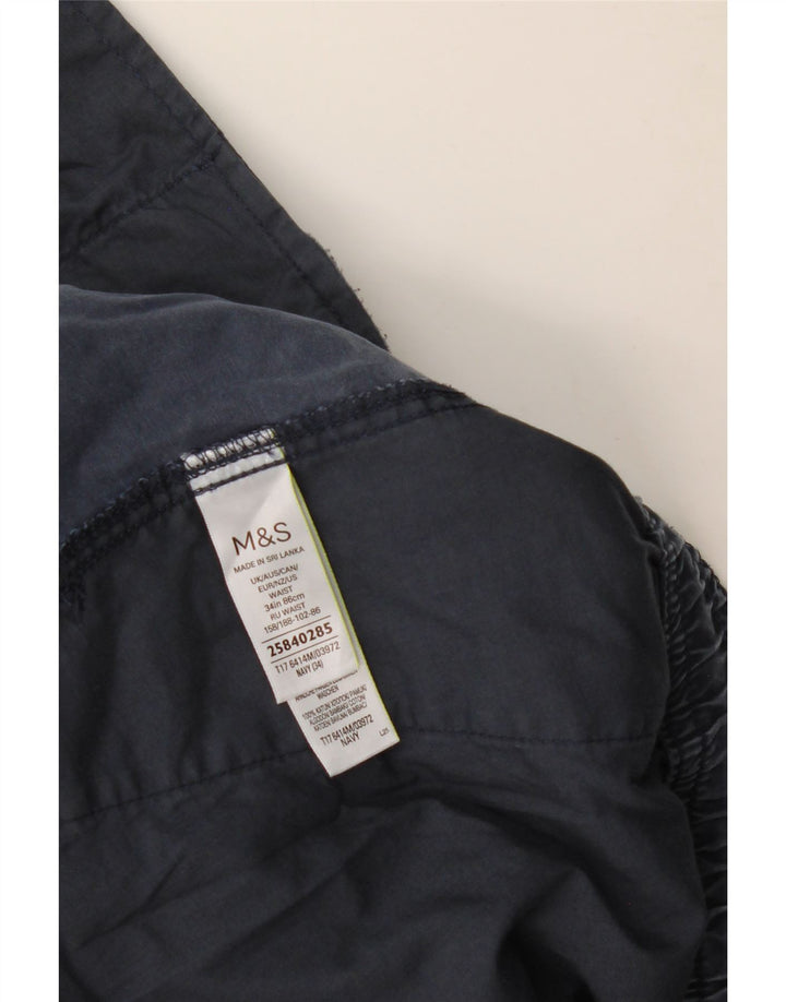 Męskie spodenki cargo MARKS & SPENCER W34, duże, granatowe, bawełniane