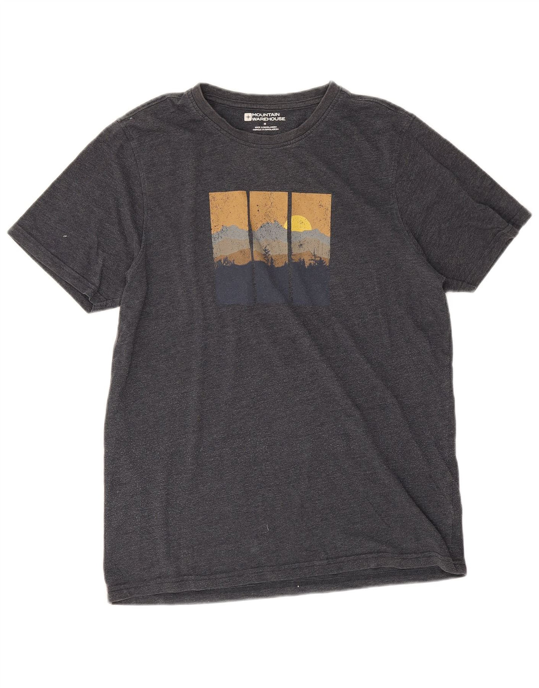 Męski T-shirt z grafiką Mountain Warehouse, średni czarny, bawełniany